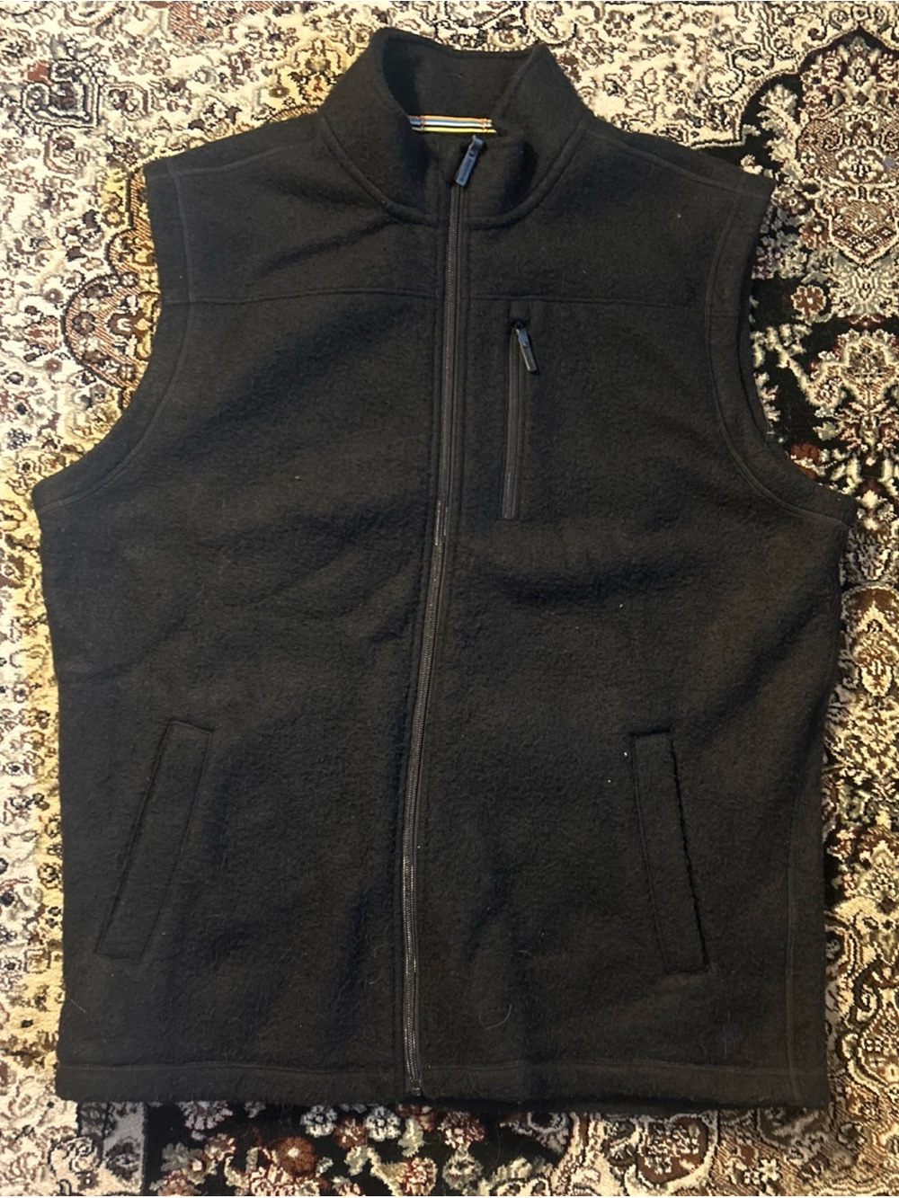 Mens Smartwool Black Hudson Trail Vest Size Mens XL - Wool Blend